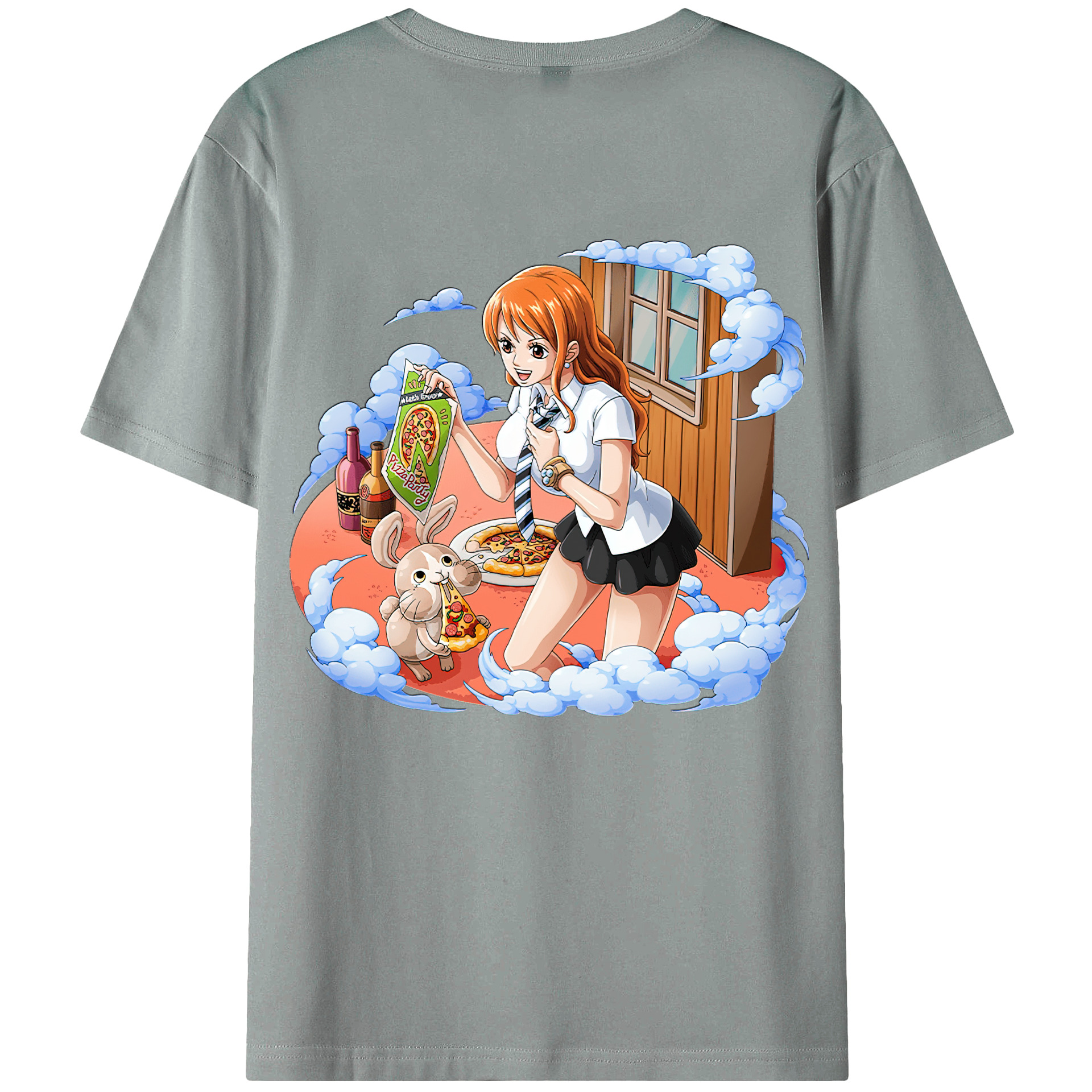 （画像用） ワンピース ナミ ONE PIECE Nami 綿100％ メンズ半袖Tシャツ（バックプリント） 通気性